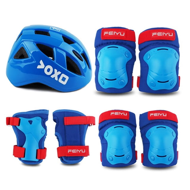 Sports Roller Skating Bicycle Protective Gear Sets Elbow Knee Pads Skateboard Ice Skating Hands Guard Protector for Kids SafetyPurple 2 for RidingXS(15-22.5KG) He Qiyong unisex