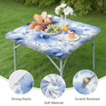 thumbnail image 4 of Pioneer Flower Floral Print Pattern Square Fitted Tablecloth with Elastic Edge,Square Table Cover,Washable Elastic Table Cover for Home Kitchen Party Decor 34"x34", 4 of 6