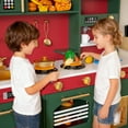 thumbnail image 6 of Reasea Play Kitchen for Kids, Wooden Kids Kitchen Playset with Realistic Lights & Sounds, Toy Kitchen Set with Smart Storage & Fun Accessories, Gift for Ages 3+, Green & Red, 6 of 10