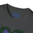 thumbnail image 3 of Hand drawn art with a Cross, Heart & Flowers on a Unisex Softstyle T Shirt, 3 of 4