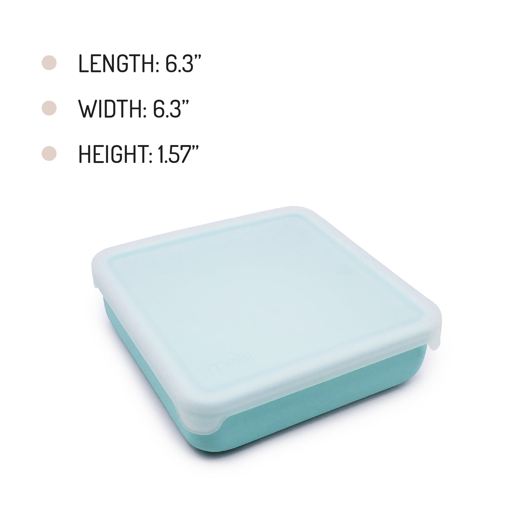 Melii Silicone Sandwich Food Storage Container, Reusable Leak-Resistant Lunch Container, Blue