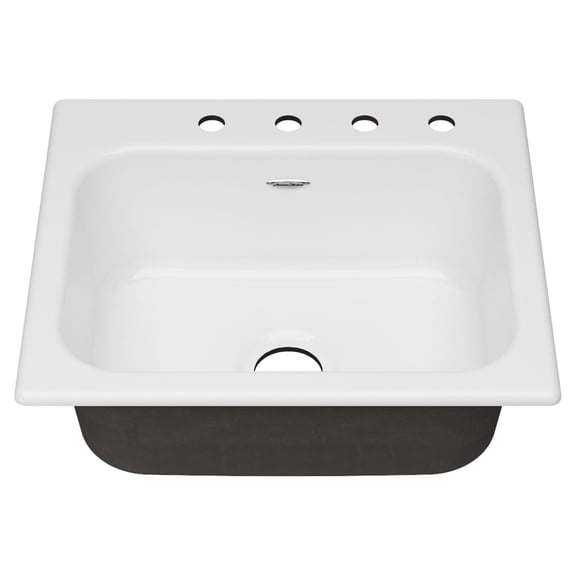 American Standard Quince Drop-in Cast Iron 25 in. 4-Hole Single Bowl Kitchen Sink in Brilliant White