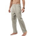 thumbnail image 2 of Innerwin Bottoms Solid Color Men Pants Outdoor Elastic Waist Loose Trousers Khaki L, 2 of 7