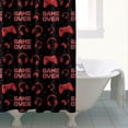 thumbnail image 4 of Red Controllers Games Icons Black Pattern Shower Curtain 72"x72" ,Bathroom Decorative Shower Curtains Set with 12 Hooks,Modern Waterproof Washable Shower Curtain, 4 of 6