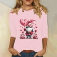 thumbnail image 3 of Tbopshirt Valentine's Day T-Shirts for Women Plus Size,Valentines Day 2025 Ladies Plus Size Crop Tops 3/4 Sleeve Cute Printed Graphic Tee Pullover Shirts,S-XXL, 3 of 4