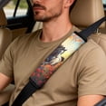 thumbnail image 5 of Xixirimido 5-Piece Car Seat Cover Set Breathable PU Leather Front Seat Covers with Seat Belt & Console Covers Universal Fit for SUV, Sedan, Truck, Horse Vibrant Roses Flower, 5 of 8