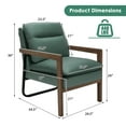 thumbnail image 4 of Costway Modern Accent Armchair Lounge Chair w/ Rubber Wood Legs & Steel Bracket Green, 4 of 9
