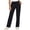 Black, variant on Women's Solid Color Stretchy Straight Leg Scrub Pants Elastic Waist With Multi Cargo Side Pockets Soft Lightweight Fabric For Medical Nursing Workplace Uniform Bottoms Green M
