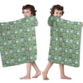 thumbnail image 4 of Green Alligators Icons Pattern Hooded Bath Towel，50"x30" for Ages 3 To 12 Kids, Quick Dry Lightweight Soft Microfiber Hood Beach Towel Cover Up for Kids, 4 of 7