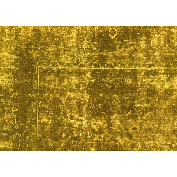 Ahgly Company Indoor Rectangle Abstract Yellow Modern Area Rugs, 5' x 8'