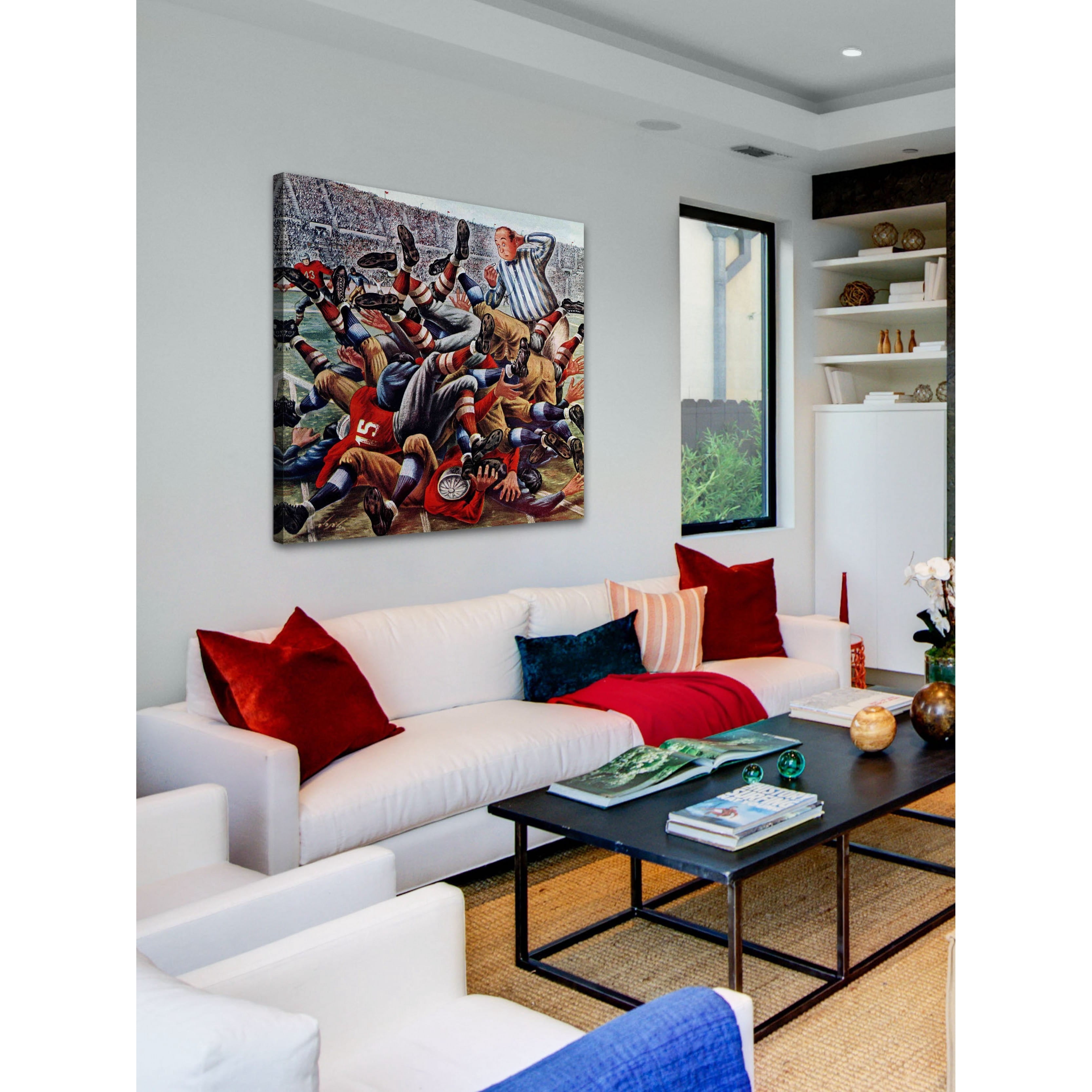 Marmont Hill Football Pile-up by Constantin Alajalov Painting Print on Canvas