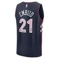 thumbnail image 3 of Men's Fanatics Joel Embiid Navy Philadelphia 76ers Fast Break Jersey - City Edition, 3 of 3