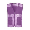 thumbnail image 2 of purcolt Womens Mesh Breathable Safety Vests Reflective Strip Sleeveless Full-Zip High-Visibility Waistcoats Purple 4XL, 2 of 5