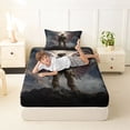 thumbnail image 4 of Manfei Vintage American Flag Wings Twin Sheets,Patriotic Soldier Bedding,Navy,3 Pieces,1 Fitted Sheet and 1 Pillowcase, 4 of 6
