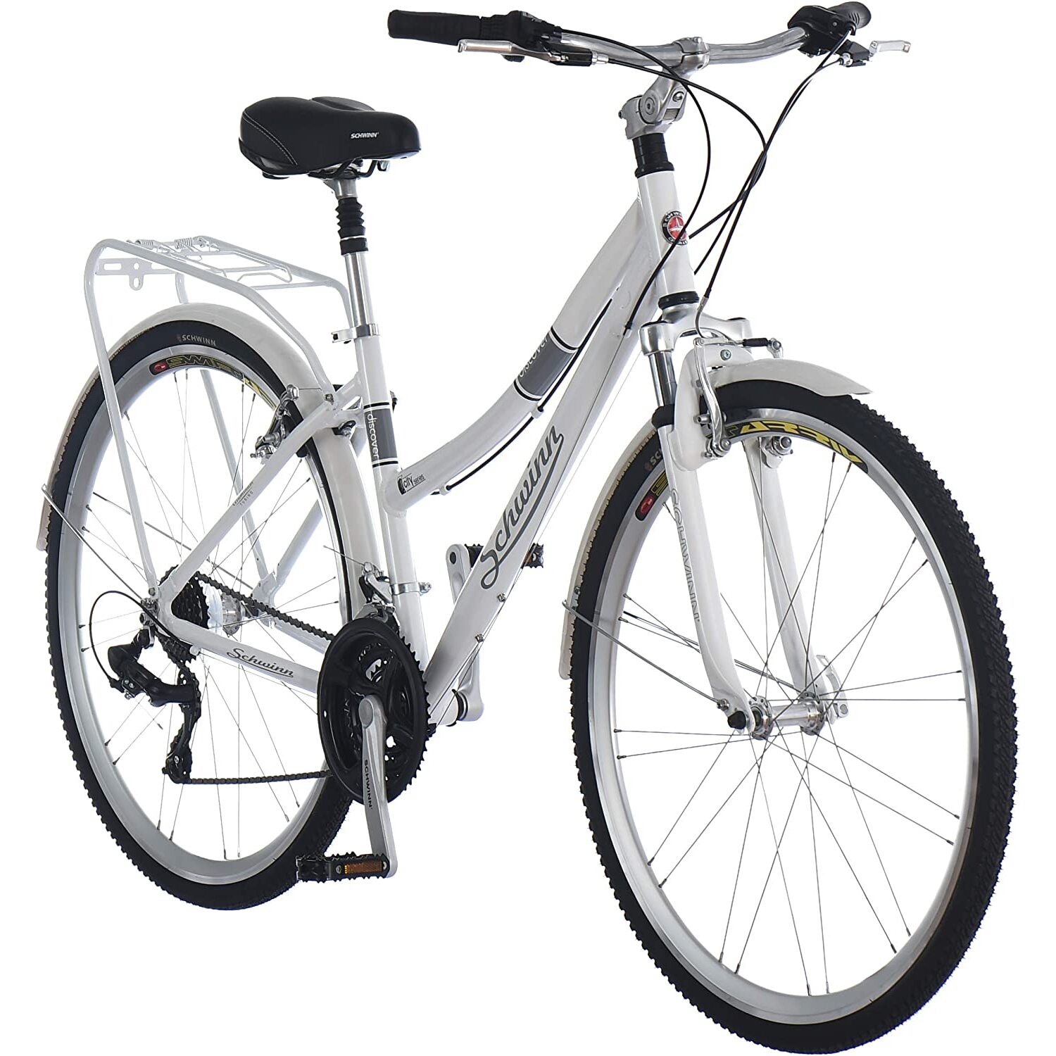 Schwinn Discover Women's Hybrid Bicycle, 700c Wheels, White, 28 - image 3 of 9