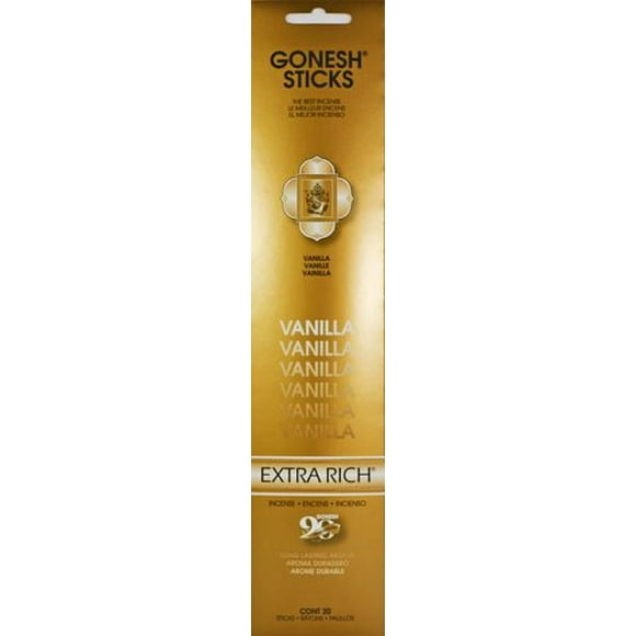 Bâtonnets d’encens Gonesh – Vanille Paq. de 20