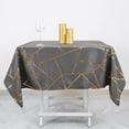 thumbnail image 6 of Efavormart 54"x54" Polyester Square Tablecloth With Gold Foil Geometric Pattern - Perfect for Wedding, Home Décor, Parties, Events, Holiday Parties, Banquet, and Decoration -  Charcoal Gray, 6 of 8