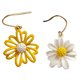 thumbnail image 3 of Pendientes de flores simples y hermosos con forma de gota para mujer (blanco y amarillo), 3 of 6