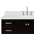 thumbnail image 6 of ARIEL Cambridge 48" Espresso Bathroom Vanity, 1.5" Edge Carrara White Quartz Countertop & Splash, Rectangular Sink, 2 Soft Closing Doors, 9 Full Extension Dovetail Drawers, Brushed Nickel, 6 of 8