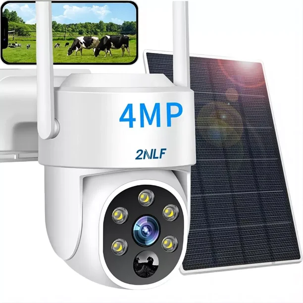 2nlf D2003 Solar Cámara de Seguridad 4mp Hd Wifi Color Blanco