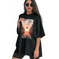 thumbnail image 3 of Plus Size Shirt for Women Black Tops for Women Oversized Short Sleeves Shirt for Women Valentine's Day (16) T Shirt Crewneck Shirt for Women L, 3 of 5