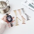 thumbnail image 3 of for Apple Watch Bands 49mm 45mm 44mm 42mm for Women Girls iWatch Band Series SE 9 8 7 6 5 4 3 2 1, Glitter Bling Diamond Heart Shape Bracelet Strap Metal Dressy Chain for iWatch Ultra 2/1, Black, 3 of 9