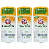 Arm And Hammer Essentials Natural Deodorant, Unscented, 2.5 oz (pack of 3)
