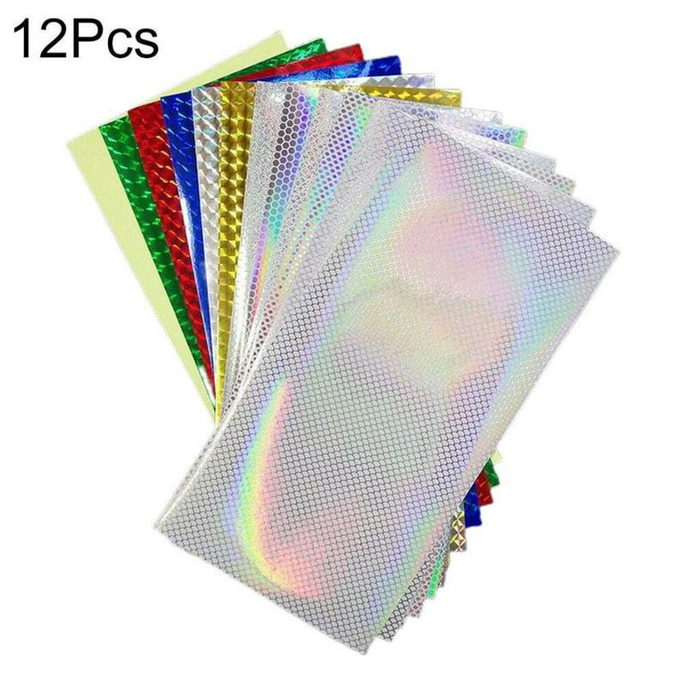 Diy Lure Tape Sticker 12pcs 20cmx10cm Holographic Reflective Practical C2Z6
