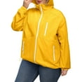 thumbnail image 6 of Women's Lightweight Waterproof Windbreaker Jacket, Slim Fit Foldable Raincoat with Hood, Packable Softshell Outdoor Coat for Hiking, Travel, Daily Commute and All-Weather Protection Yellow XL, 6 of 7