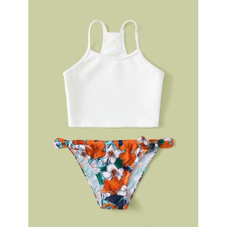 

Toddler Girls Floral Print Bikini Swimsuit S221904X Multicolor 110(4-5Y)
