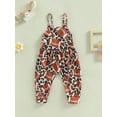 thumbnail image 2 of Bagilaanoe Toddler Baby Girl Jumpsuit Sleeveless Spaghetti Strap Football Print Romper Overalls 1T 2T 3T 4T 5T 6T Kids Long Pants Outfits, 2 of 8