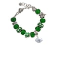 thumbnail image 2 of Delight Jewelry Silvertone Little Bird Initial - Y - Green Irish Luck Bead Charm Bracelet, 7.5", 2 of 4