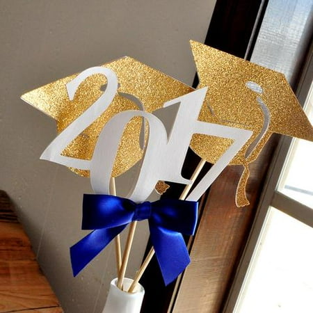 graduation decor royal centerpiece decorations handmade days business sticks