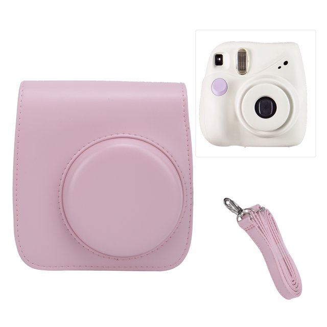 Adjustable Shoulder Strap PU Leather Camera Case With Detachable Cover, ForMini 7+ Camera
