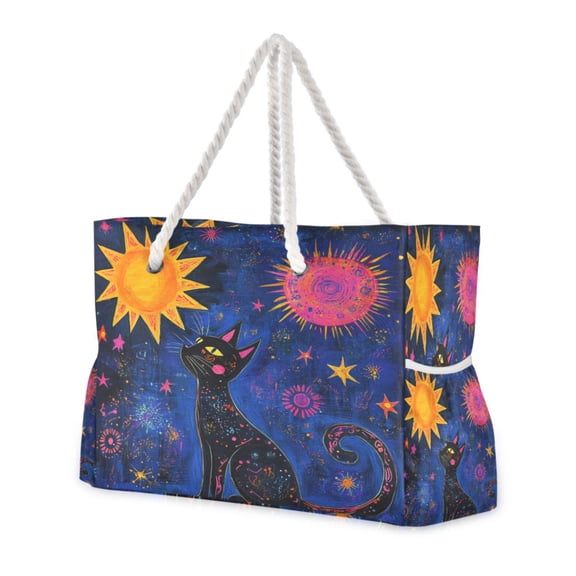 DIXRUYEE Beach Cooler Travel Tote Bags Beach Bag Fashion Celestial Dreams Printed