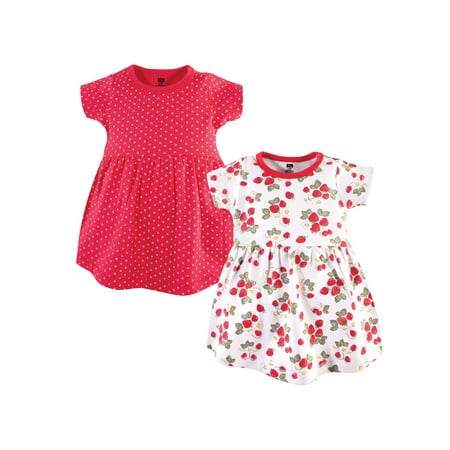 UPC: 0660168536959 | Hudson Baby Infant and Toddler Girl Cotton Short-Sleeve Dresses 2pk  Strawberries  3 Toddler