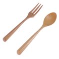 thumbnail image 1 of Wooden Fork Spoon Set Creative Japanese Korea Style Travel Portable Tableware Triangle Handle Dinnerware (Fork Spoon Set Lotus Wood), 1 of 8