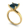 thumbnail image 2 of 2.5 ct Princess Cut Natural London Blue Topaz Solitaire 18K Yellow Gold Womens Engagement Ring, 2 of 5