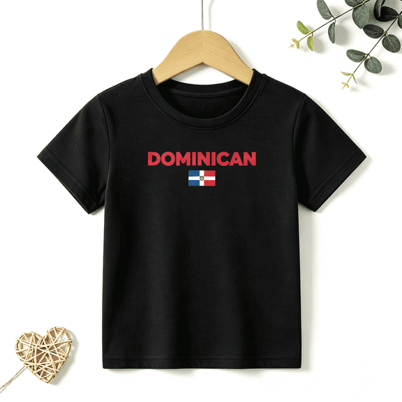 Boys Graphic T Shirt Dominican Republic Short Sleeve Kids Tees Flag Country 100% Cotton Soft Child Tops 4-13Y