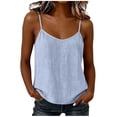thumbnail image 2 of Sokhug Womens Sleeveless Ribbed Cami Cotton Blend Top V Neck Spaghetti Strap Striped Casual Tank Tops, 2 of 7