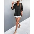 thumbnail image 2 of Odsufo Peplum Tops for Women V Neck Babydoll Blouses 3/4 Sleeve Casual Shirts, 2 of 10