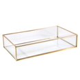 thumbnail image 1 of Home Details Vintage Copper Frame Large Rectangle Keepsake Glass Tray, Size: 9.5 Inches Length x 5.5 Inches Width x 2 Inches Height (New Open Box), 1 of 1