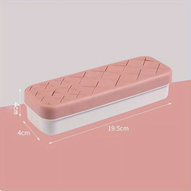 1pc 18 Slot Lipstick Storage Box, Eyebrow Pencil Eyeliner Storage Box, Desktop Multi-grid Cosmetic Display, Can Store Accessories, Orange & Deep Green