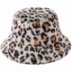 thumbnail image 1 of Women's Leopard Print Faux Fur Bucket Hat Fluffy Winter Warmer Plush Fisherman, 1 of 5