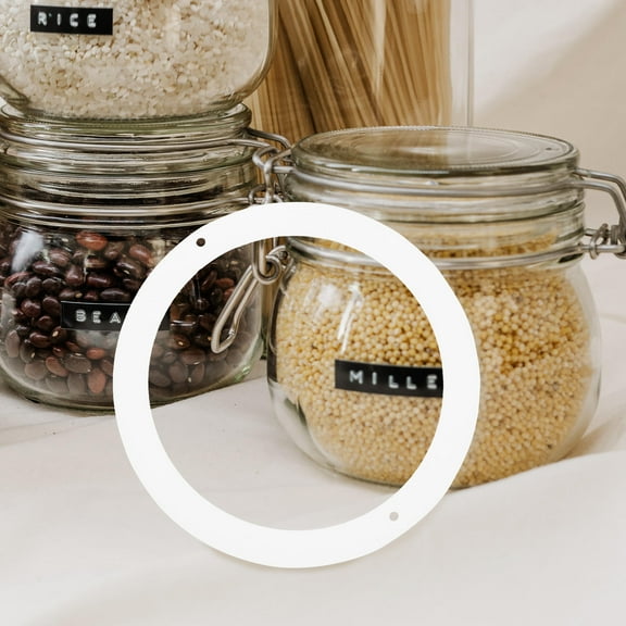 NICERIO 20Pcs Wide Mouth White Silicone Bottle Seal Rings Reusable Leakproof Jars