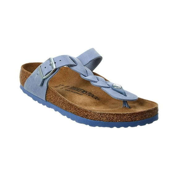 Birkenstock Gizeh Braided Waxy Leather Sandal, 35, Blue