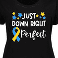 thumbnail image 4 of Inktastic Just Down Right Perfect Down Syndrome Awareness Ribbon Women's Plus Size T-Shirt, 4 of 5