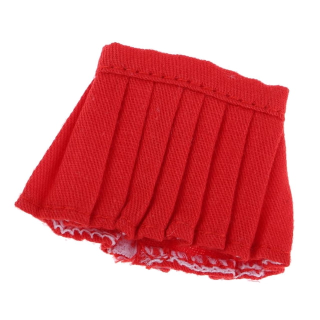 Ropa encantadora perfke Mini plisada para muñeca OB11 11 cm rojo