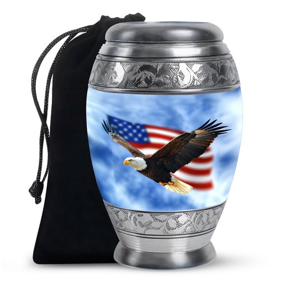 American Eagle, Memorial Urn for Human Ashes, Keepsake Urns for Cremation Ashes, Urns for Human Ashes Adult Man, Large Urn for Ashes for Women (Size - 10inch)