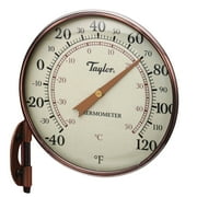 Taylor 4.25-inch Heritage Metal Dial Weatherproof Thermometer in Copper Metallic Finish